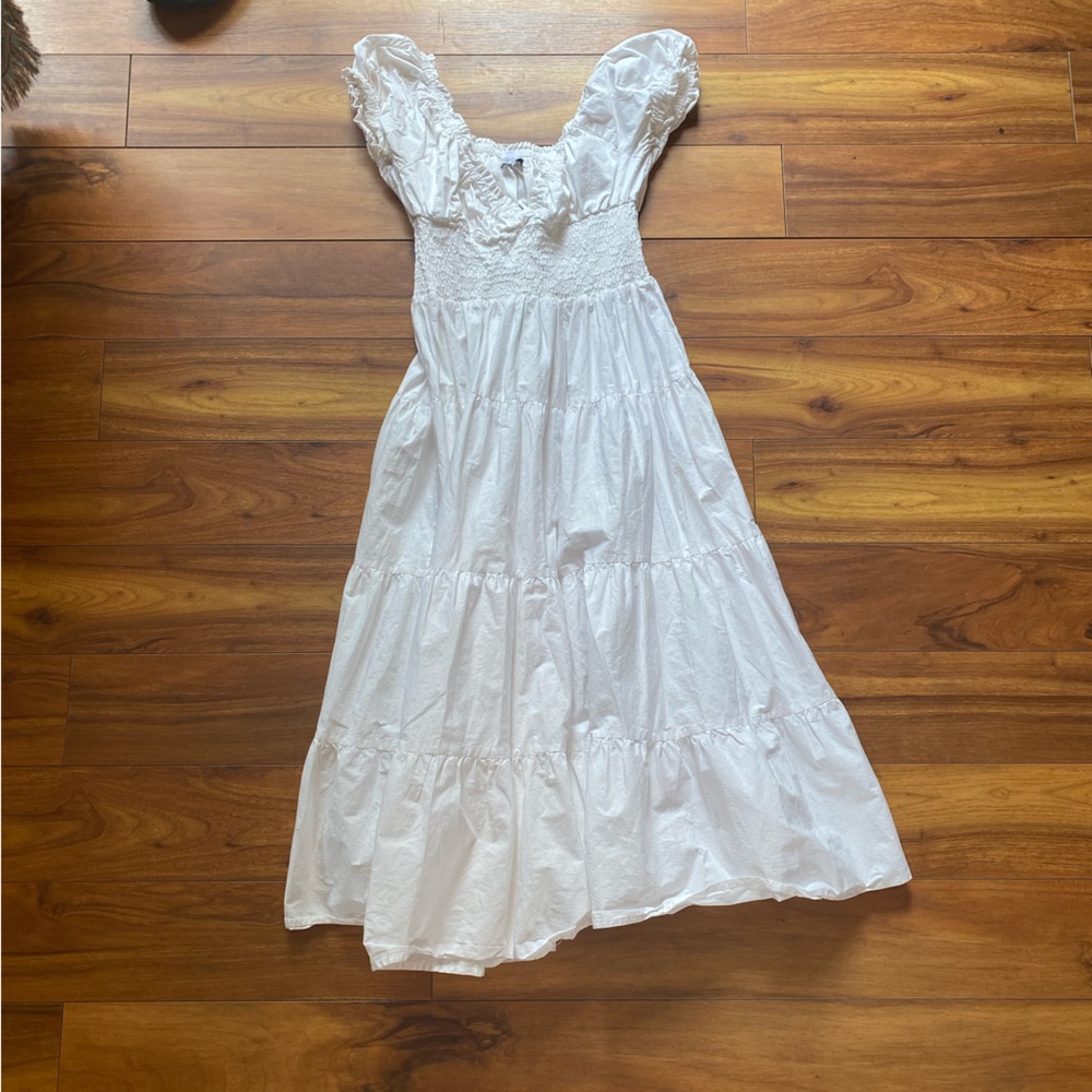 Danielle Bernstein white maxi flowy dress